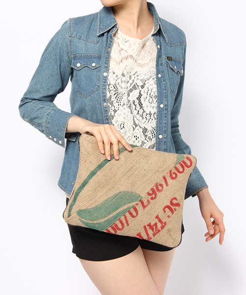 goa(ゴア)の「ジュートパッチワークBAG(クラッチバッグ・レディース・A・FREE)」の6枚目の写真