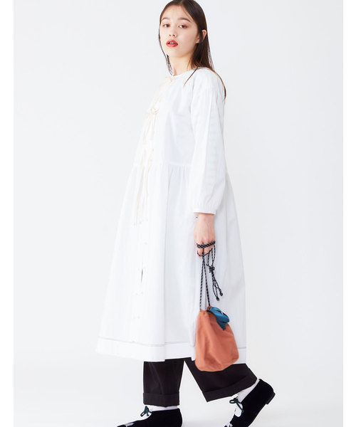 POU DOU DOU(プードゥドゥ)の「洗いざらしコットン2WAYワンピース(ワンピース・レディース・ネイビー/オフホワイト/ブルー・3)」の5枚目の写真