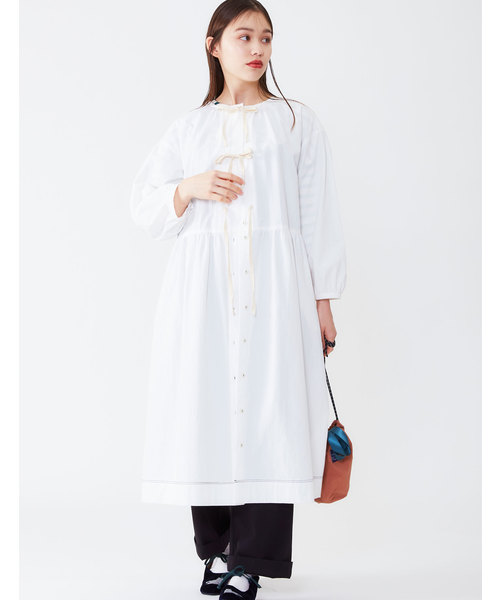 POU DOU DOU(プードゥドゥ)の「洗いざらしコットン2WAYワンピース(ワンピース・レディース・ネイビー/オフホワイト/ブルー・3)」の6枚目の写真