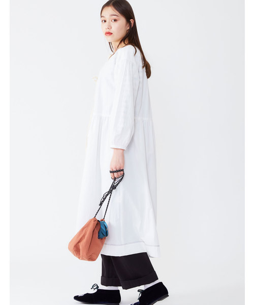 POU DOU DOU(プードゥドゥ)の「洗いざらしコットン2WAYワンピース(ワンピース・レディース・ネイビー/オフホワイト/ブルー・3)」の7枚目の写真