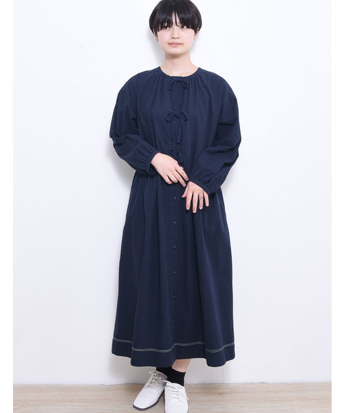 POU DOU DOU(プードゥドゥ)の「洗いざらしコットン2WAYワンピース(ワンピース・レディース・ネイビー/オフホワイト/ブルー・3)」の8枚目の写真