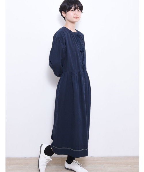 POU DOU DOU(プードゥドゥ)の「洗いざらしコットン2WAYワンピース(ワンピース・レディース・ネイビー/オフホワイト/ブルー・3)」の10枚目の写真