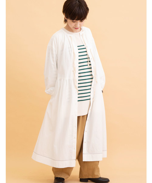 POU DOU DOU(プードゥドゥ)の「洗いざらしコットン2WAYワンピース(ワンピース・レディース・ネイビー/オフホワイト/ブルー・3)」の17枚目の写真