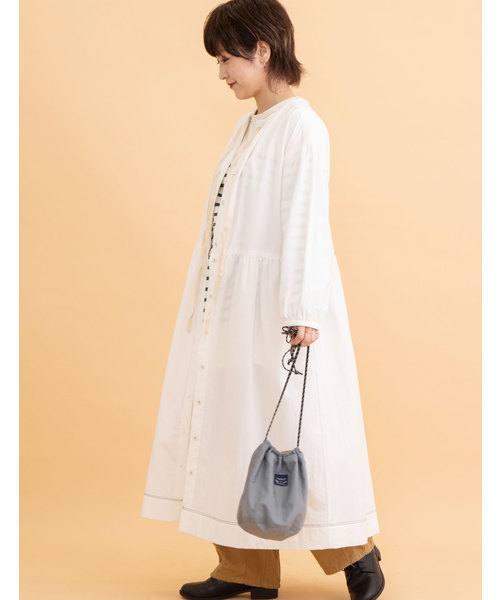 POU DOU DOU(プードゥドゥ)の「洗いざらしコットン2WAYワンピース(ワンピース・レディース・ネイビー/オフホワイト/ブルー・3)」の18枚目の写真