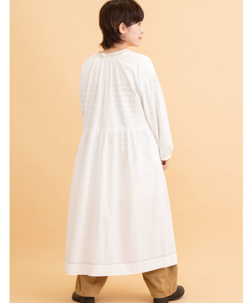 POU DOU DOU(プードゥドゥ)の「洗いざらしコットン2WAYワンピース(ワンピース・レディース・ネイビー/オフホワイト/ブルー・3)」の19枚目の写真