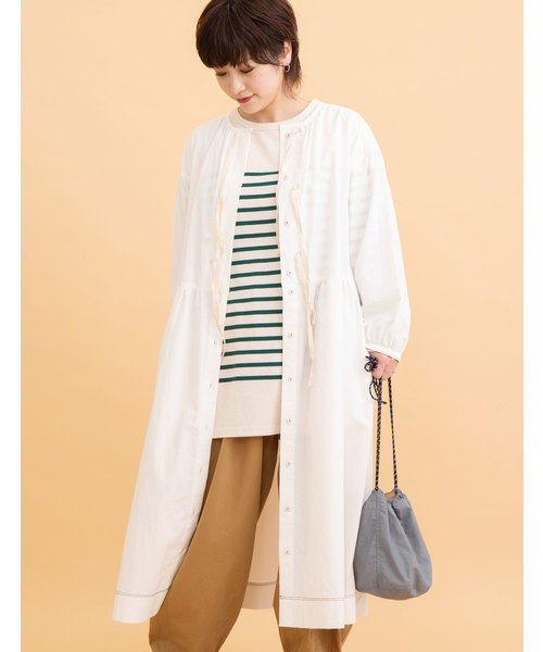 POU DOU DOU(プードゥドゥ)の「洗いざらしコットン2WAYワンピース(ワンピース・レディース・ネイビー/オフホワイト/ブルー・3)」の20枚目の写真