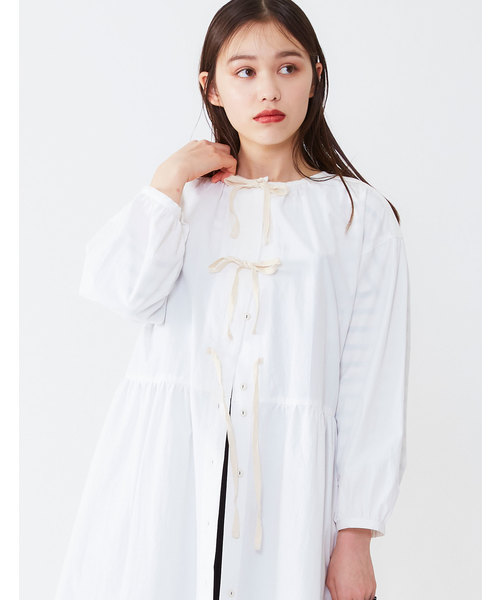 POU DOU DOU(プードゥドゥ)の「洗いざらしコットン2WAYワンピース(ワンピース・レディース・ネイビー/オフホワイト/ブルー・3)」の22枚目の写真