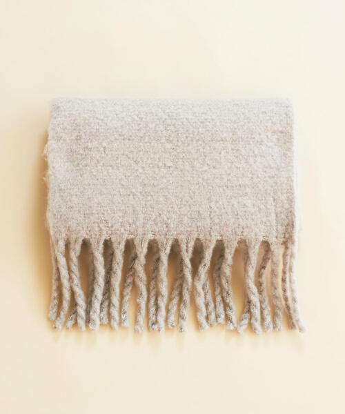 BEAUTY&YOUTH UNITED ARROWS（ビューティーアンドユースユナイテッドアローズ）の「BY∴ ビッグフリンジストール ◆（ストール/ショール・レディース・ライトブルー/ライトグレー/モカ/オフホワイト/ブラック・FREE）」の9枚目の写真