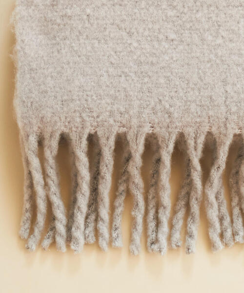 BEAUTY&YOUTH UNITED ARROWS（ビューティーアンドユースユナイテッドアローズ）の「BY∴ ビッグフリンジストール ◆（ストール/ショール・レディース・ライトブルー/ライトグレー/モカ/オフホワイト/ブラック・FREE）」の7枚目の写真