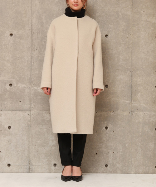 Liesse（リエス）の「ノーカラーシャギーコート（その他アウター・レディース・ライトベージュ/ネイビー/キャメル・FREE）」の7枚目の写真