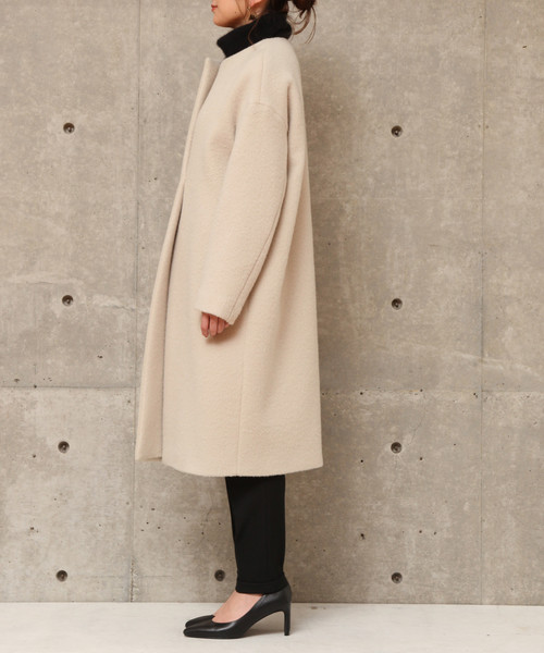 Liesse（リエス）の「ノーカラーシャギーコート（その他アウター・レディース・ライトベージュ/ネイビー/キャメル・FREE）」の10枚目の写真