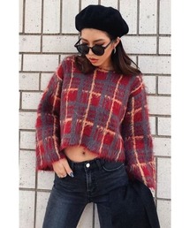 EGOIST | シャギーチェックニットＴＯＰ(ニット/セーター)