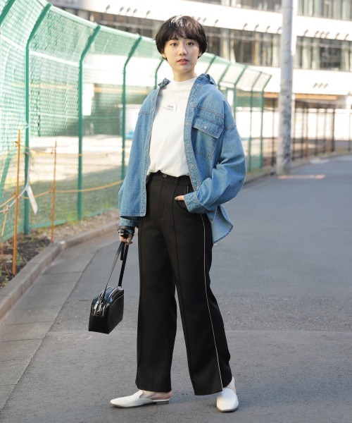 PAGEBOY（ページボーイ）の「シャツＧジャン（デニムジャケット・レディース・サックスブルー/インディゴブルー/オフホワイト・FREE）」の8枚目の写真