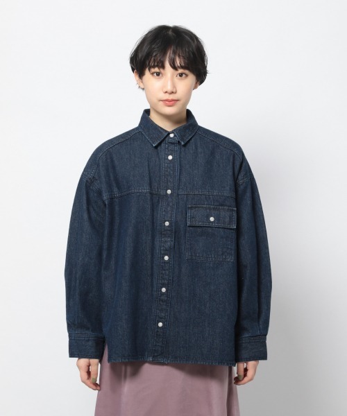 PAGEBOY（ページボーイ）の「シャツＧジャン（デニムジャケット・レディース・サックスブルー/インディゴブルー/オフホワイト・FREE）」の14枚目の写真