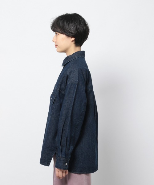 PAGEBOY（ページボーイ）の「シャツＧジャン（デニムジャケット・レディース・サックスブルー/インディゴブルー/オフホワイト・FREE）」の4枚目の写真
