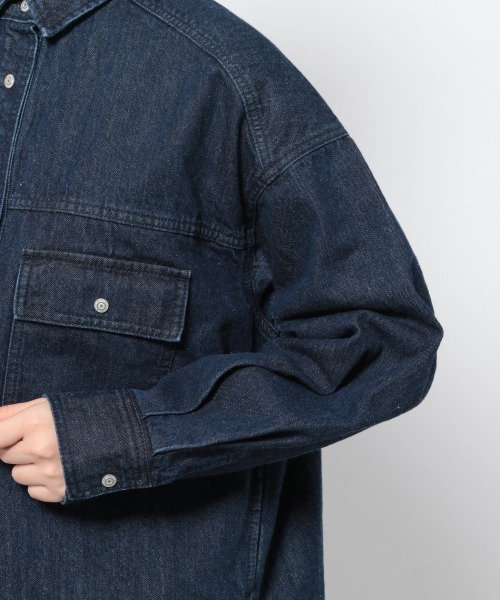 PAGEBOY（ページボーイ）の「シャツＧジャン（デニムジャケット・レディース・サックスブルー/インディゴブルー/オフホワイト・FREE）」の13枚目の写真