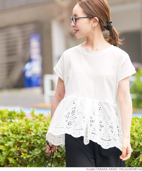 カットワーク切り替えTシャツ