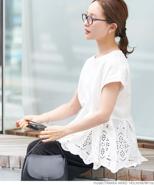 カットワーク切り替えTシャツ