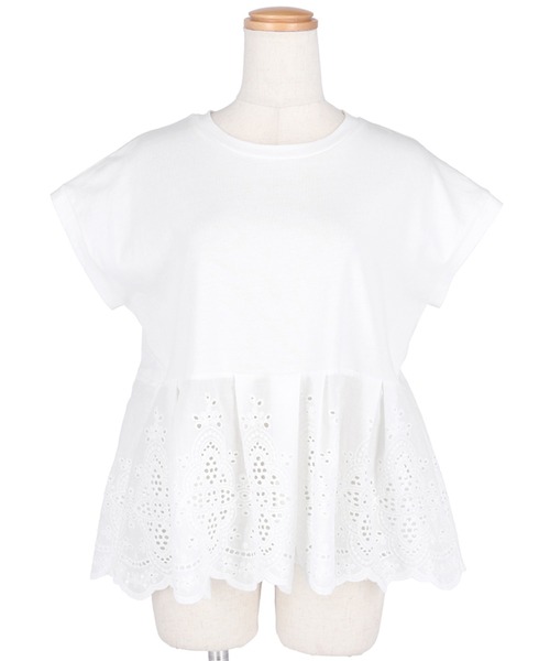 coca（coca）（コカ）の「カットワーク切り替えTシャツ（Tシャツ/カットソー・レディース・ホワイト/ブラック・M/L）」の15枚目の写真