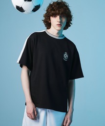 ポンチローマ オーバーサイズ 切り替え Footballロゴカットソー 1/2 sleeve (EMMA CLOTHES)