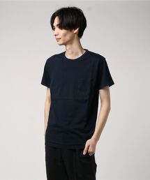 インディゴ コットン クルーネック Tシャツ