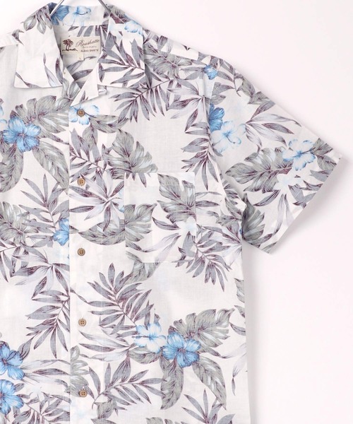 Lazar（ラザル）の「コットン 総柄 オープンカラーシャツ/アロハシャツ（シャツ/ブラウス・メンズ・ホワイト系その他/ブルー系その他/レッド系その他/ホワイト系その他2/ホワイト系その他3/ホワイト系その他4/ホワイト系その他5/ホワイト系その他6/ベージュ系その他2/ブルー系その他2/ブルー系その他4/レッド系その他2/ベージュ系その他/グリーン系その他/ホワイト×ブラック/ピンク系その他/ブルー系その他3/ホワイト系その他7/ホワイト×グレー/ブラック系その他2/ブラック系その他・LL/S/M/L）」の5枚目の写真