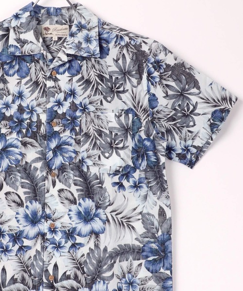 Lazar（ラザル）の「コットン 総柄 オープンカラーシャツ/アロハシャツ（シャツ/ブラウス・メンズ・ホワイト系その他/ブルー系その他/レッド系その他/ホワイト系その他2/ホワイト系その他3/ホワイト系その他4/ホワイト系その他5/ホワイト系その他6/ベージュ系その他2/ブルー系その他2/ブルー系その他4/レッド系その他2/ベージュ系その他/グリーン系その他/ホワイト×ブラック/ピンク系その他/ブルー系その他3/ホワイト系その他7/ホワイト×グレー/ブラック系その他2/ブラック系その他・LL/S/M/L）」の7枚目の写真