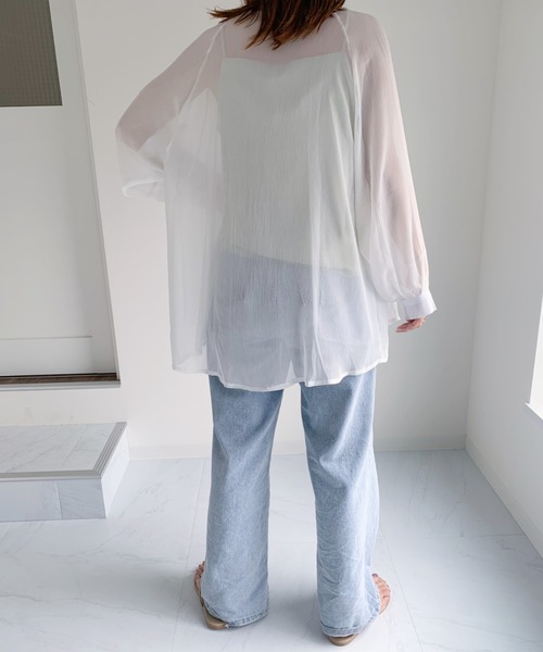 CLEA（クレア）の「ドルマンスリーブシアーシャツ（シャツ/ブラウス・レディース・アイボリー/ブラウン/ホワイト/ベージュ・FREE）」の8枚目の写真