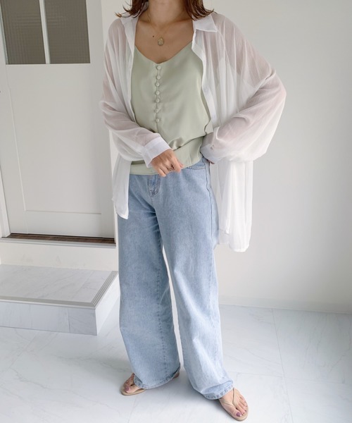 CLEA（クレア）の「ドルマンスリーブシアーシャツ（シャツ/ブラウス・レディース・アイボリー/ブラウン/ホワイト/ベージュ・FREE）」の7枚目の写真