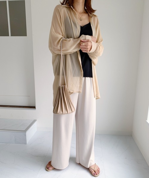 CLEA（クレア）の「ドルマンスリーブシアーシャツ（シャツ/ブラウス・レディース・アイボリー/ブラウン/ホワイト/ベージュ・FREE）」の22枚目の写真