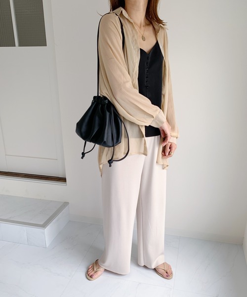L'Appartement ドルマンスリーブ シアーブラウス アパルトモンL'Appartement 2021SS Dolmansleeve Sheer Blouse