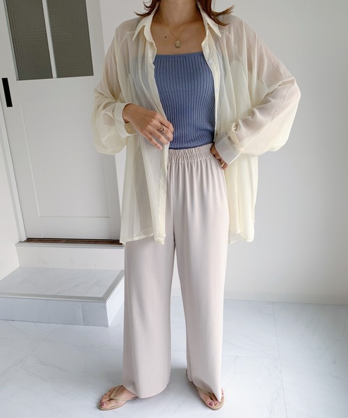 CLEA（クレア）の「ドルマンスリーブシアーシャツ（シャツ/ブラウス・レディース・アイボリー/ブラウン/ホワイト/ベージュ・FREE）」の13枚目の写真