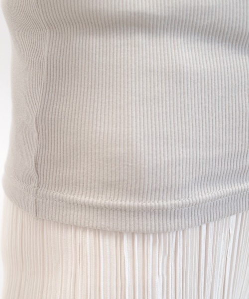 DouDou（ドゥドゥ）の「スクエアタンク（タンクトップ・レディース・オフホワイト/ブラック/ブラウン/グレー・FREE）」の19枚目の写真