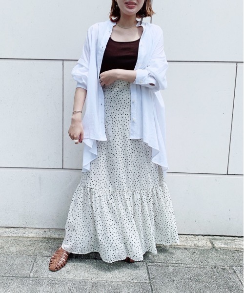 DouDou（ドゥドゥ）の「スクエアタンク（タンクトップ・レディース・オフホワイト/ブラック/ブラウン/グレー・FREE）」の11枚目の写真