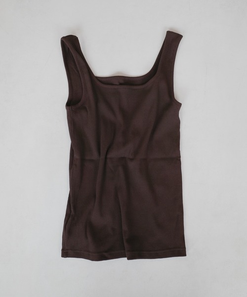 DouDou（ドゥドゥ）の「スクエアタンク（タンクトップ・レディース・オフホワイト/ブラック/ブラウン/グレー・FREE）」の20枚目の写真