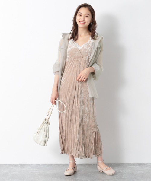 Heather（ヘザー）の「クラッシュベロアキャミワンピース 898015（ワンピース・レディース・ベージュ系その他/グレー系その他/ブルー・FREE）」の6枚目の写真