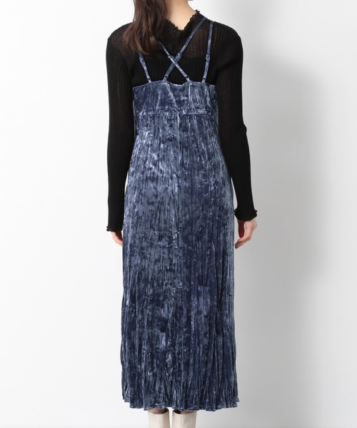 Heather（ヘザー）の「クラッシュベロアキャミワンピース 898015（ワンピース・レディース・ベージュ系その他/グレー系その他/ブルー・FREE）」の9枚目の写真