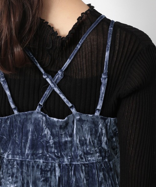 Heather（ヘザー）の「クラッシュベロアキャミワンピース 898015（ワンピース・レディース・ベージュ系その他/グレー系その他/ブルー・FREE）」の10枚目の写真