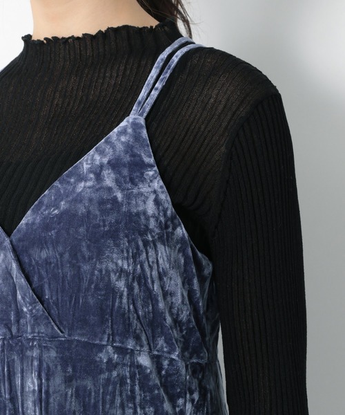 Heather（ヘザー）の「クラッシュベロアキャミワンピース 898015（ワンピース・レディース・ベージュ系その他/グレー系その他/ブルー・FREE）」の12枚目の写真