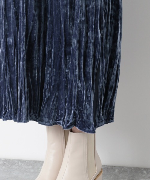 Heather（ヘザー）の「クラッシュベロアキャミワンピース 898015（ワンピース・レディース・ベージュ系その他/グレー系その他/ブルー・FREE）」の14枚目の写真