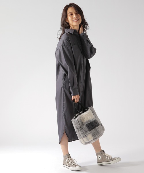 BAYFLOW(ベイフロー)の「ロングシャツワンピース(ワンピース・レディース・オリーブ/ボルドー/チャコール・FREE)」の21枚目の写真