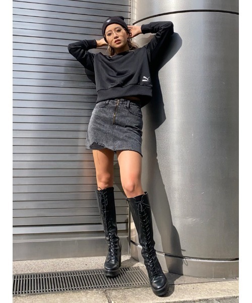 EGOIST(エゴイスト)の「シンプルレースUPロングブーツ(ブーツ・レディース・ブラック・M/L)」の19枚目の写真