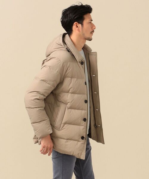 SHIPS（シップス）の「SHIPS: 小松マテーレ ダントツ撥水(R) フード/シングル ダウンコート(ダウンジャケット)（ダウンジャケット/コート・メンズ・ブラック/オリーブ/ベージュ/ネイビー・SMALL/LARGE/MEDIUM/X-LARGE）」の7枚目の写真