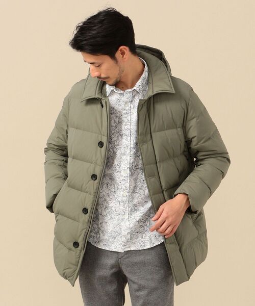 SHIPS（シップス）の「SHIPS: 小松マテーレ ダントツ撥水(R) フード/シングル ダウンコート(ダウンジャケット)（ダウンジャケット/コート・メンズ・ブラック/オリーブ/ベージュ/ネイビー・SMALL/LARGE/MEDIUM/X-LARGE）」の12枚目の写真