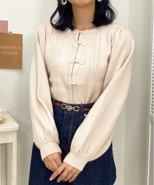 apres jour（アプレジュール）の「チャイナニット【ZOZOTOWN限定アイテム】（ニット/セーター・レディース・ブルー/ブラック/ライトベージュ/アイボリー・フリー/X-LARGE）」の11枚目の写真