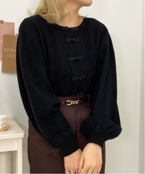 apres jour（アプレジュール）の「チャイナニット【ZOZOTOWN限定アイテム】（ニット/セーター・レディース・ブルー/ブラック/ライトベージュ/アイボリー・フリー/X-LARGE）」の15枚目の写真