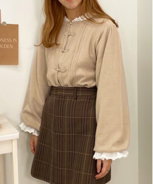 apres jour（アプレジュール）の「チャイナニット【ZOZOTOWN限定アイテム】（ニット/セーター・レディース・ブルー/ブラック/ライトベージュ/アイボリー・フリー/X-LARGE）」の19枚目の写真