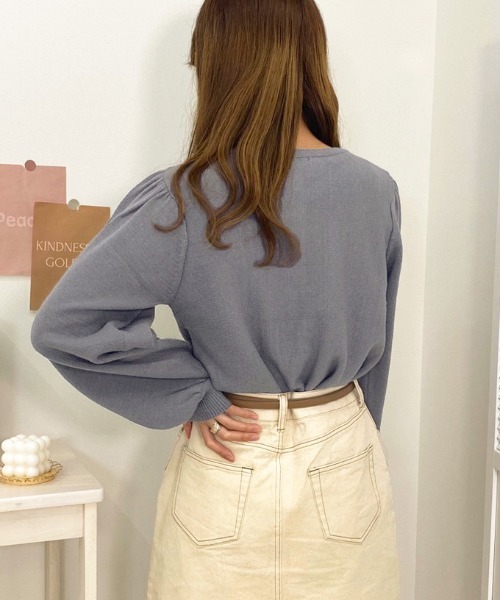 apres jour（アプレジュール）の「チャイナニット【ZOZOTOWN限定アイテム】（ニット/セーター・レディース・ブルー/ブラック/ライトベージュ/アイボリー・フリー/X-LARGE）」の9枚目の写真