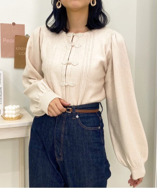 apres jour（アプレジュール）の「チャイナニット【ZOZOTOWN限定アイテム】（ニット/セーター・レディース・ブルー/ブラック/ライトベージュ/アイボリー・フリー/X-LARGE）」の5枚目の写真