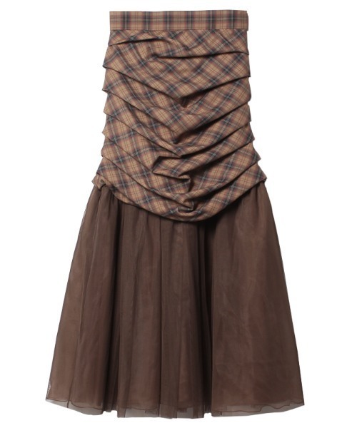 チュールチェックタイトドッキングスカート EIMY ISTOIRE（エイミーイストワール）の「チュールチェック